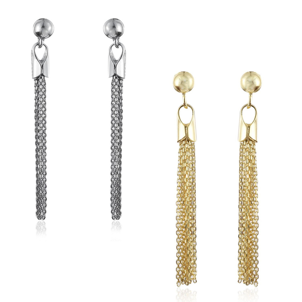 1 pair Milaan 14K YG OR sterling earrings (#2828)